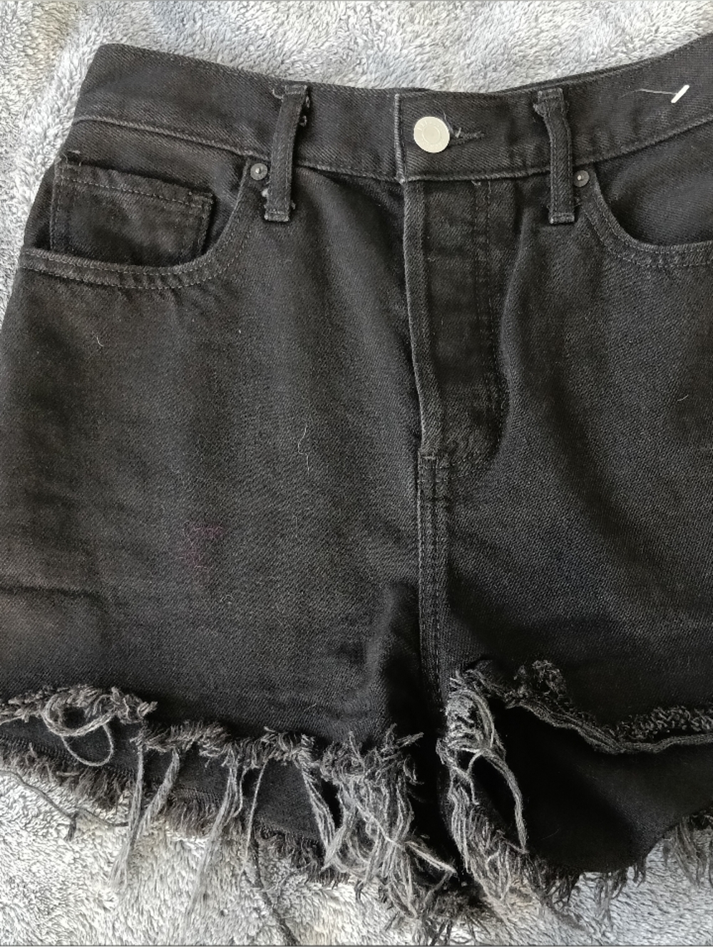 Express Black Distressed Hem Women's Denim Shorts